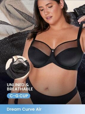 Luvlette Black Dream Curve Air Unlined Breathable Bra